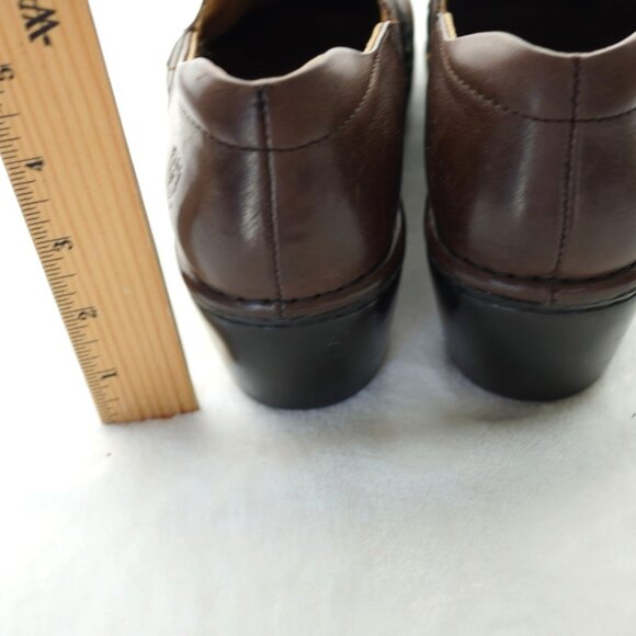 Ariat Brown Leather Western Slip-On Clogs Mules Size 7.5B - Picture 5 of 10